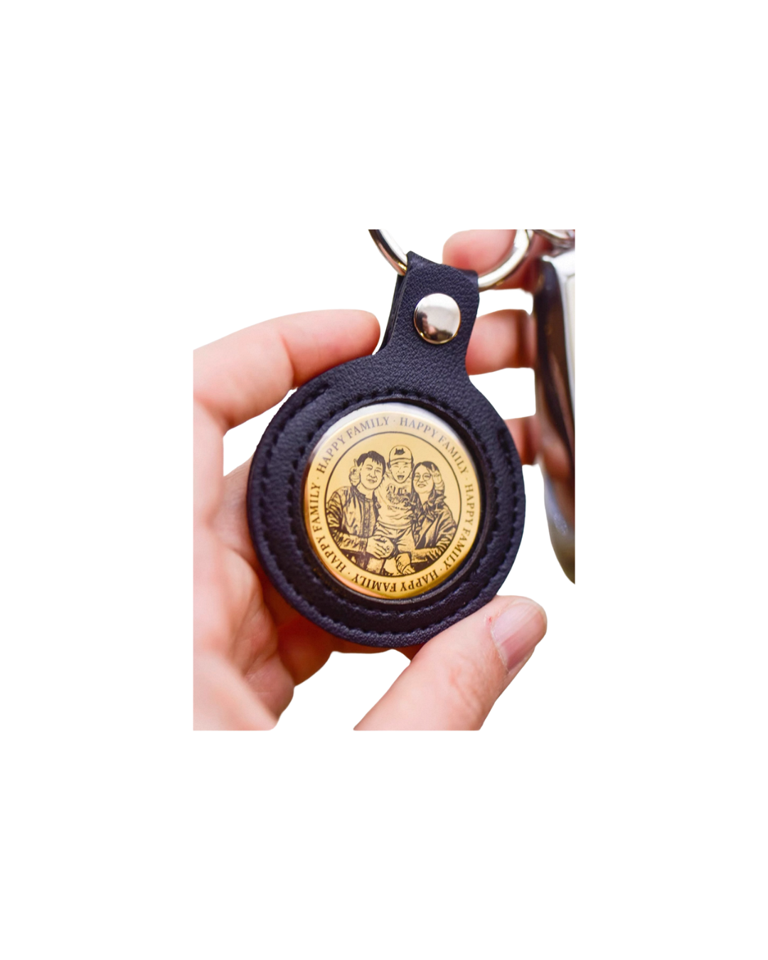Customised double sided gold coin keychain