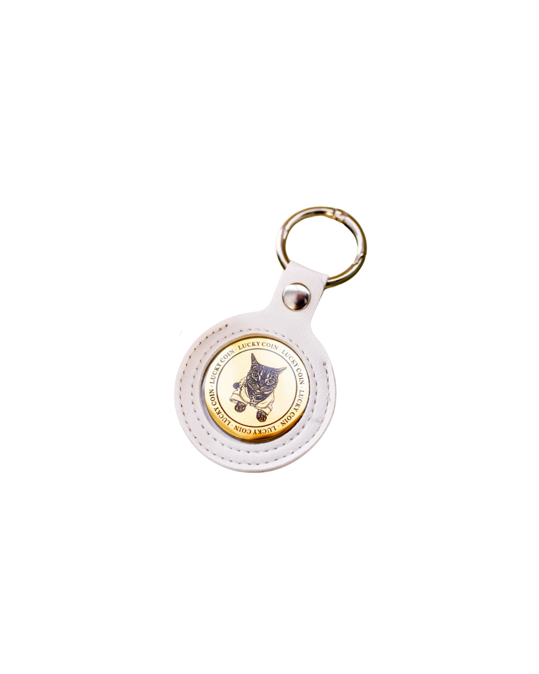 Customised double sided gold coin keychain