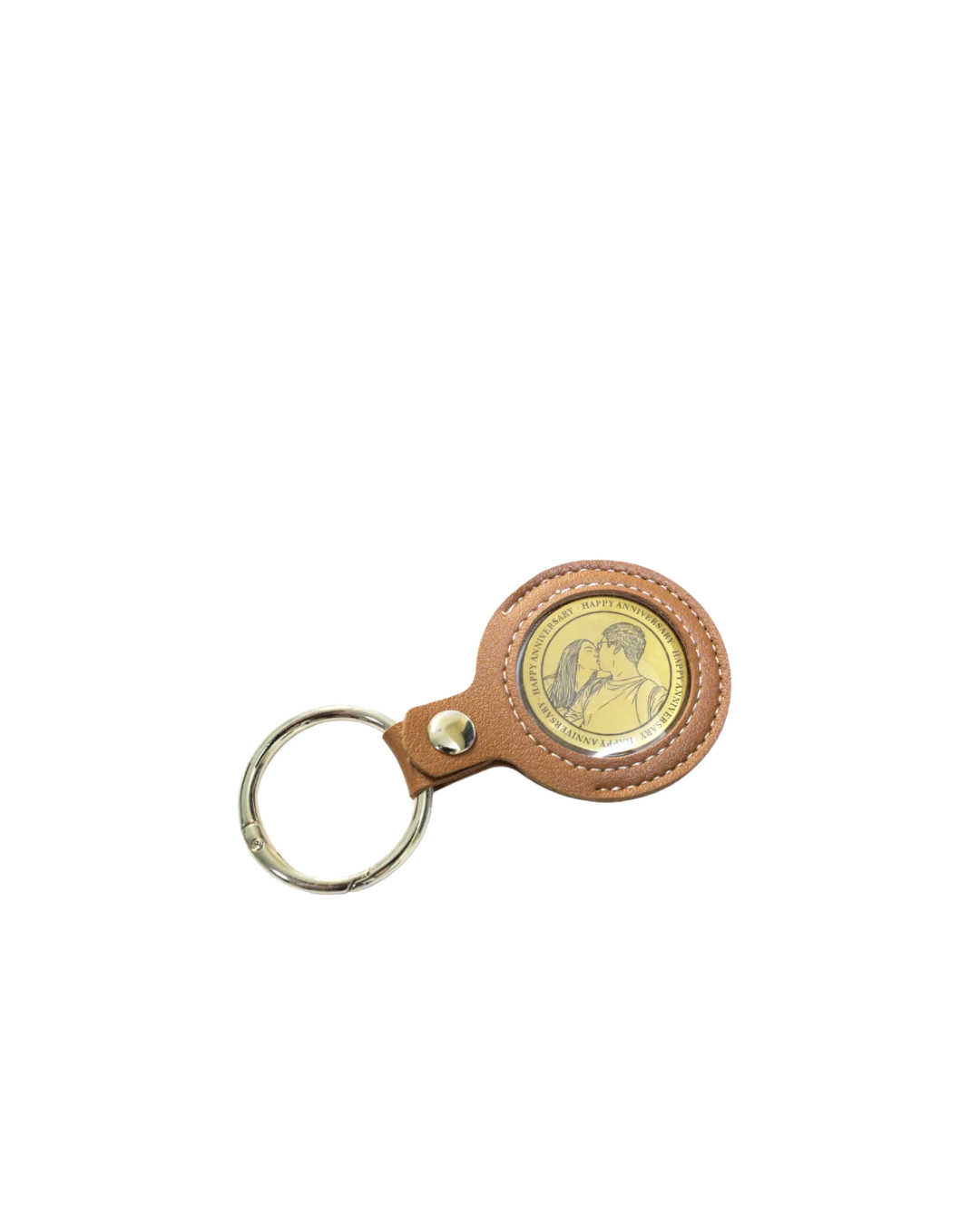 Customised double sided gold coin keychain